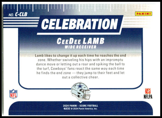 2024 Score Celebration #C-CLB CeeDee Lamb Dallas Cowboys