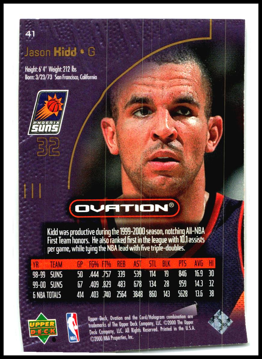 2000-01 Upper Deck Ovation #41 Jason Kidd Phoenix Suns