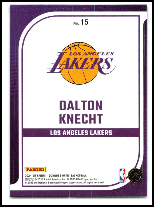 2024-25 Donruss Optic Elite Dominators #15 Dalton Knecht Los Angeles Lakers