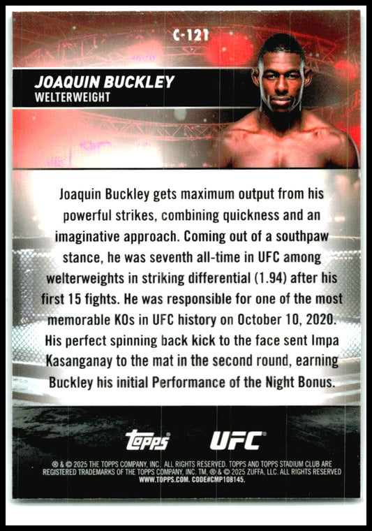 2025 Stadium Club UFC Chrome X-Fractor #C-121 Joaquin Buckley
