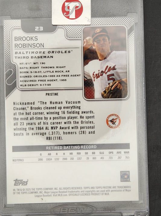 2025 Topps Pristine Pristine Aqua Refractor #23 Brooks Robinson Orioles