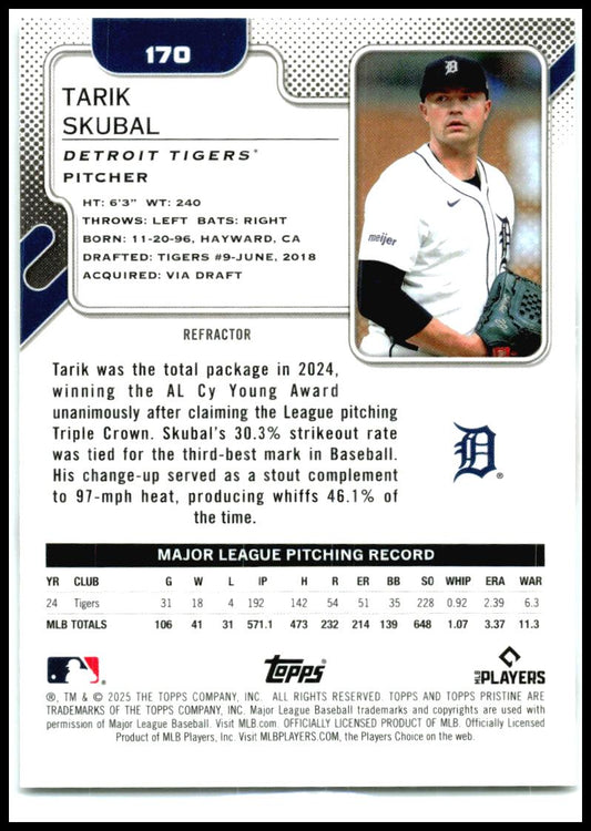 2025 Topps Pristine Refractor #170 Tarik Skubal Detroit Tigers