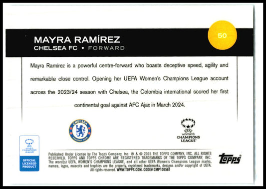 2024-25 Topps Chrome UEFA Women's Champions #50 Mayra Ramírez Rookie