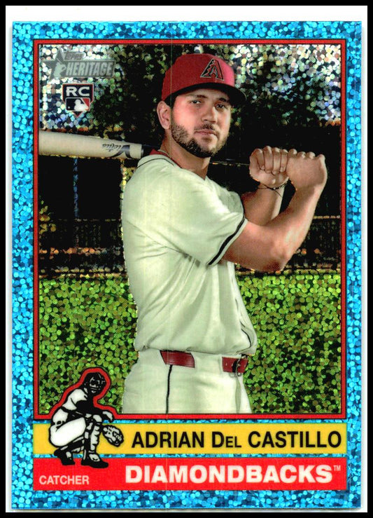 2025 Topps Heritage Chrome Aqua Sparkle #270 Adrian Del Castillo Rookie Arizona