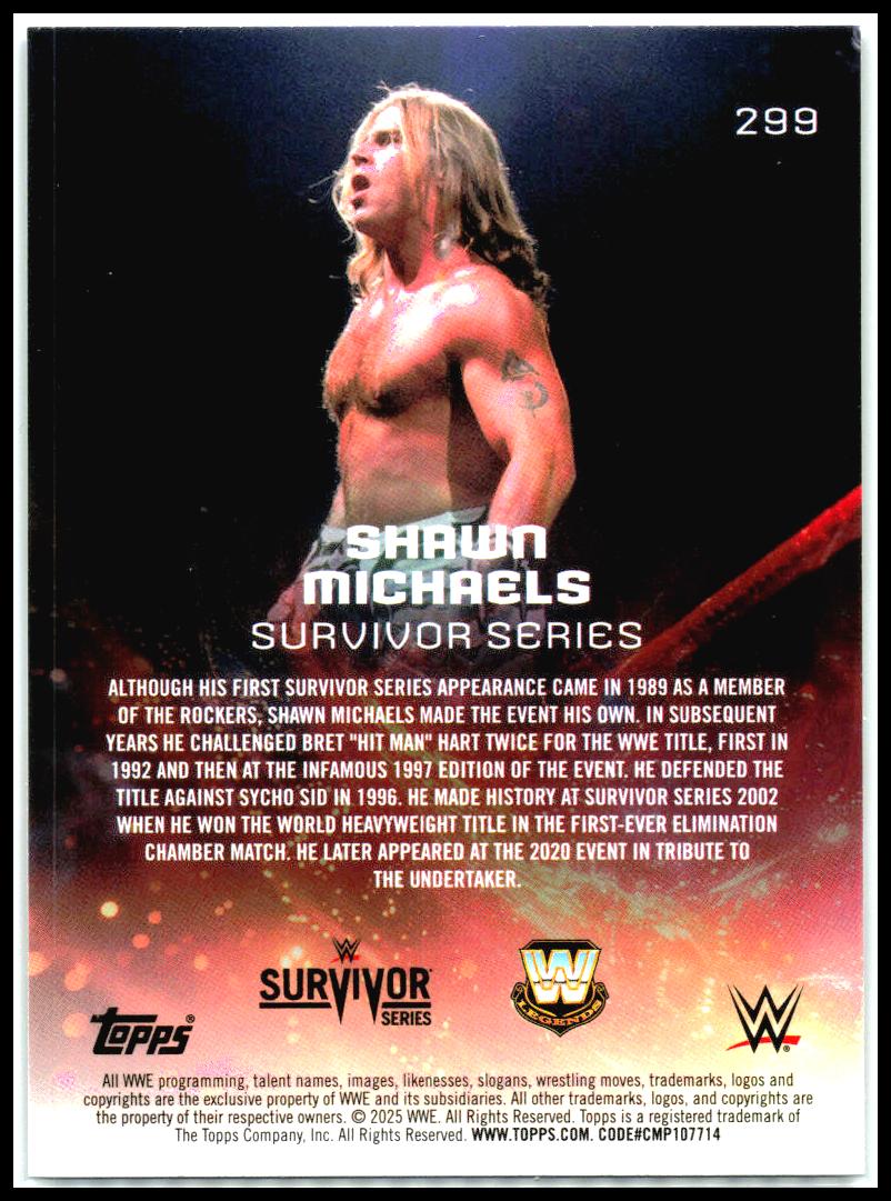 2025 Topps Universe WWE #299 Shawn Michaels