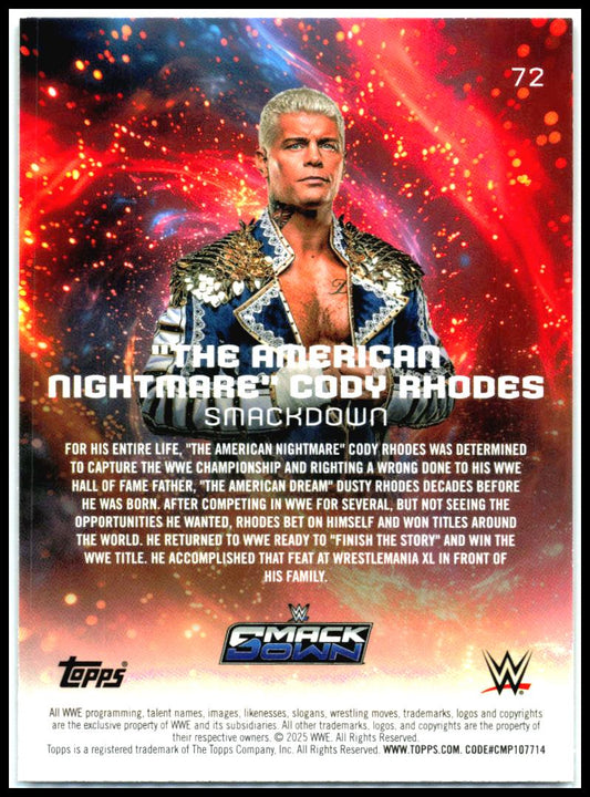 2025 Topps Universe WWE #72 "The American Nightmare" Cody Rhodes
