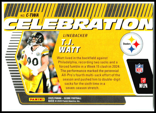 2025 Score Celebration #C-TWA T.J. Watt Pittsburgh Steelers