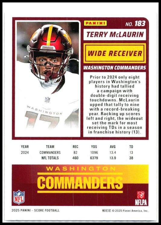 2025 Score Red #183 Terry McLaurin Washington Commanders