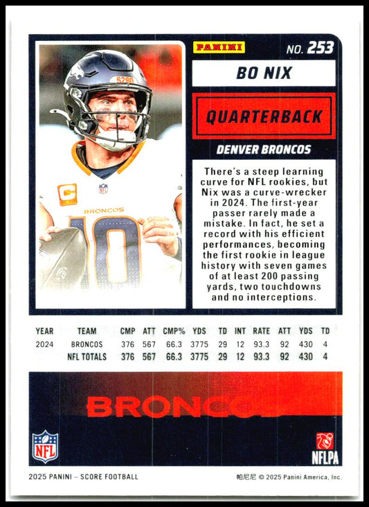 2025 Score #253 Bo Nix Denver Broncos