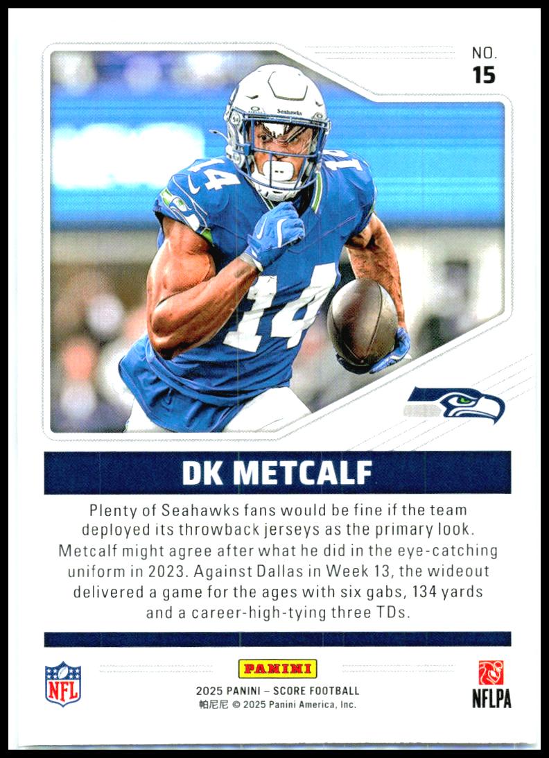 2025 Score Throwbacks #15 DK Metcalf Seattle Seahawks