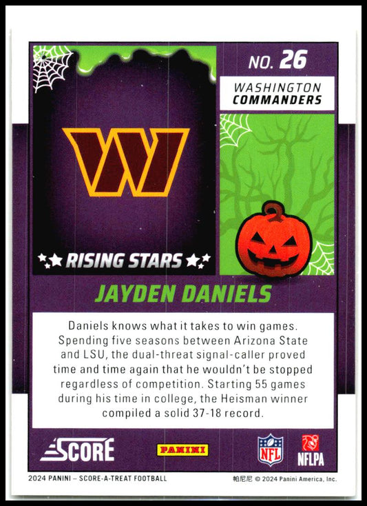 2024 Score-A-Treat Rising Stars Orange Pumpkin #26 Jayden Daniels Washington