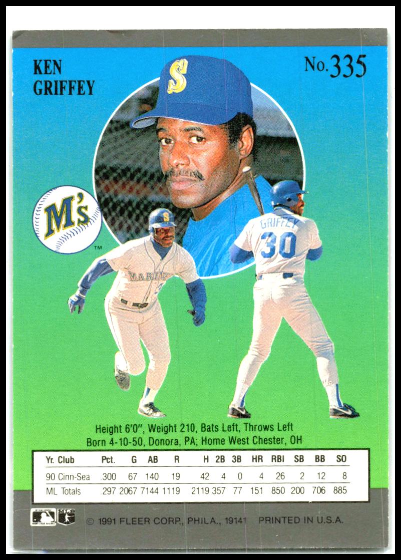 1991 Ultra #335 Ken Griffey Seattle Mariners