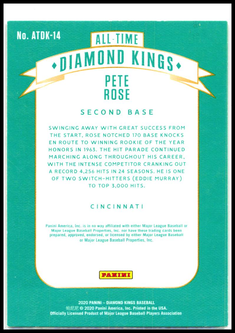 2020 Panini Diamond Kings All-Time Diamond Kings #ATDK-14 Pete Rose Reds