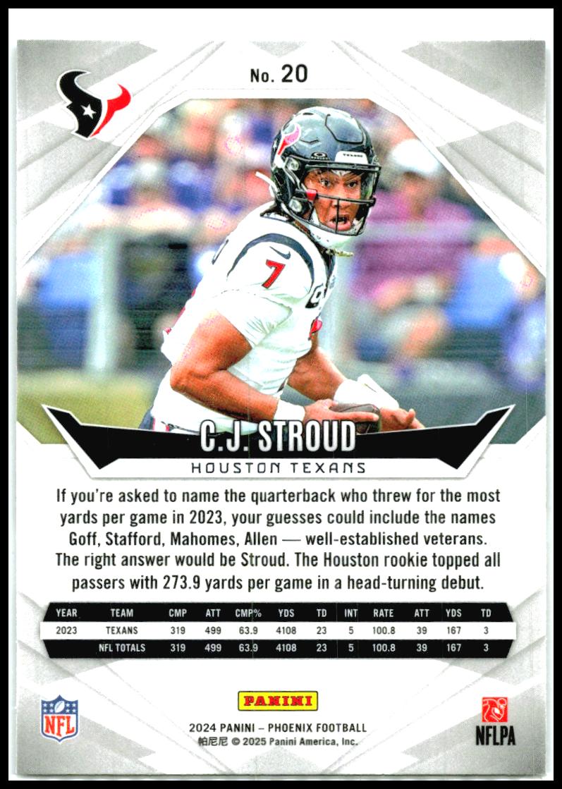 2024 Panini Phoenix #20 C.J. Stroud Houston Texans