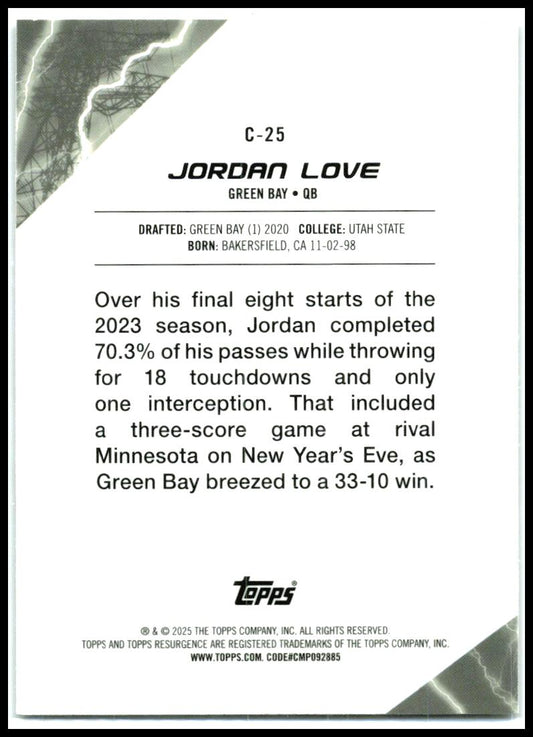 2024 Topps Resurgence Conductors #C-25 Jordan Love Green Bay Packers