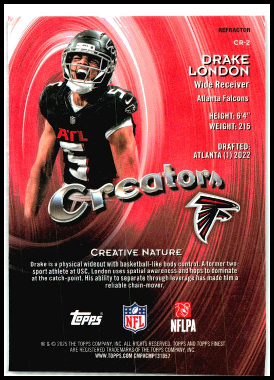 2025 Finest Creators #CR-2 Drake London Atlanta Falcons
