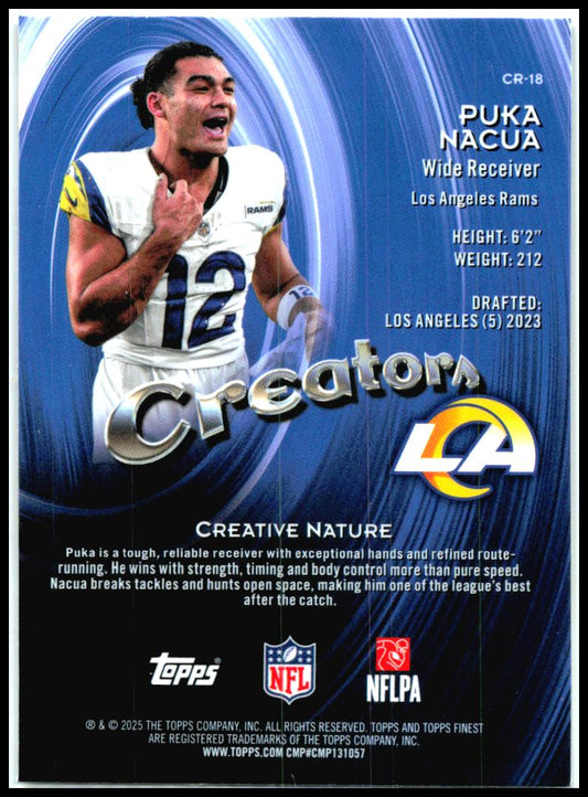 2025 Finest Creators #CR-18 Puka Nacua Los Angeles Rams