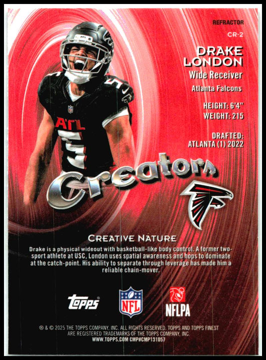 2025 Finest Creators Refractor #CR-2 Drake London Atlanta Falcons