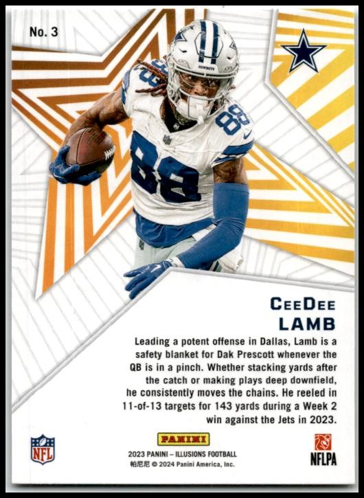 2023 Panini Illusions Shining Stars #3 CeeDee Lamb Dallas Cowboys