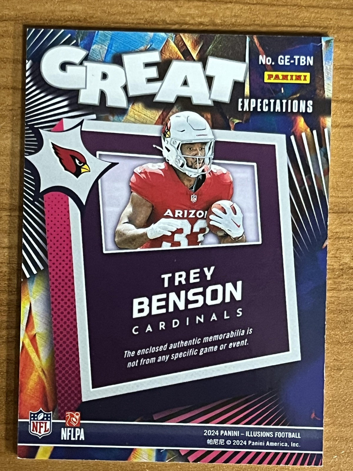 2024 Panini Illusions Great Expectations #GE-TBN Trey Benson Cardinals