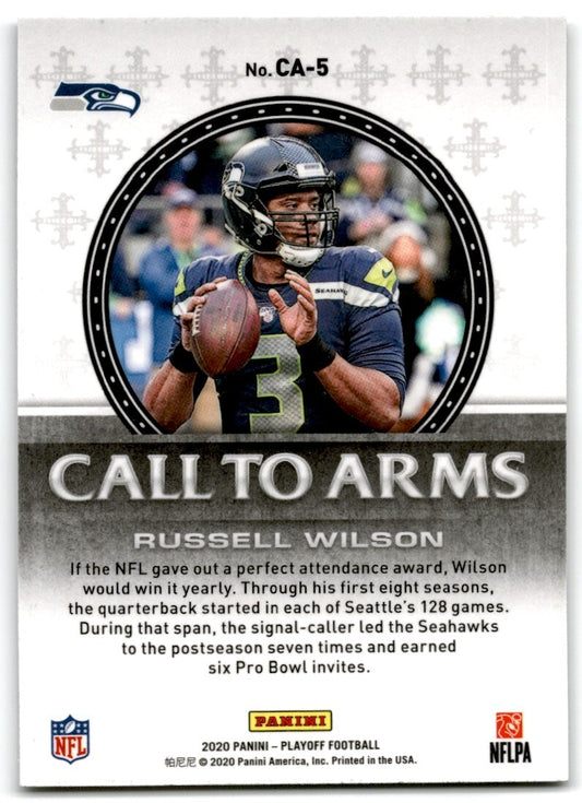 2020 Panini Playoff Call to Arms Russell Wilson Seattle Seahawks #CA-5
