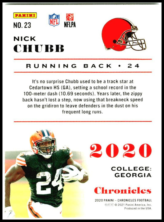 2020 Panini Chronicles Bronze #23 Nick Chubb Cleveland Browns