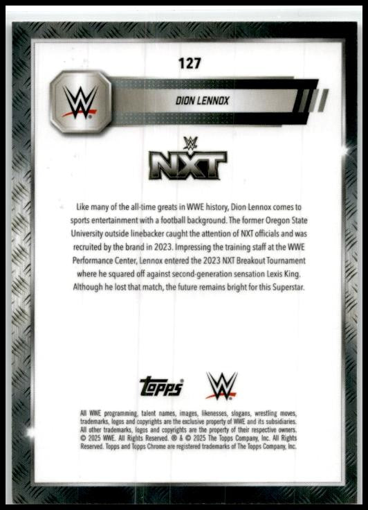2025 Topps Chrome WWE #127 Dion Lennox Rookie