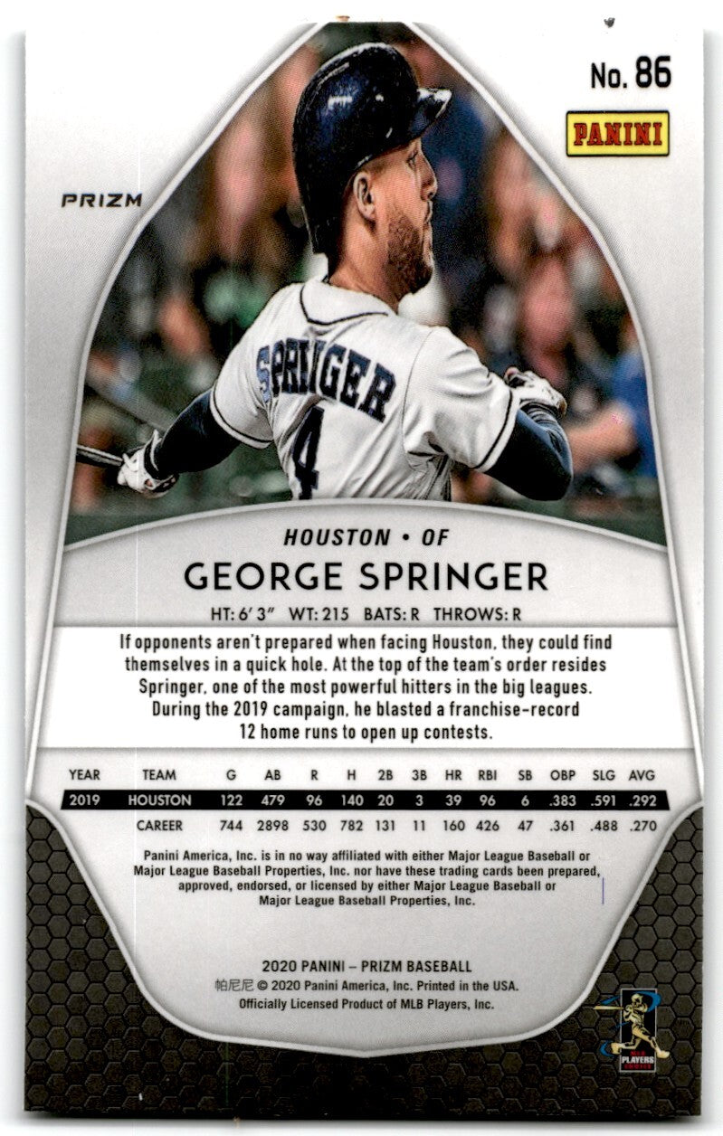 2020 Panini Prizm George Springer Houston Astros #86