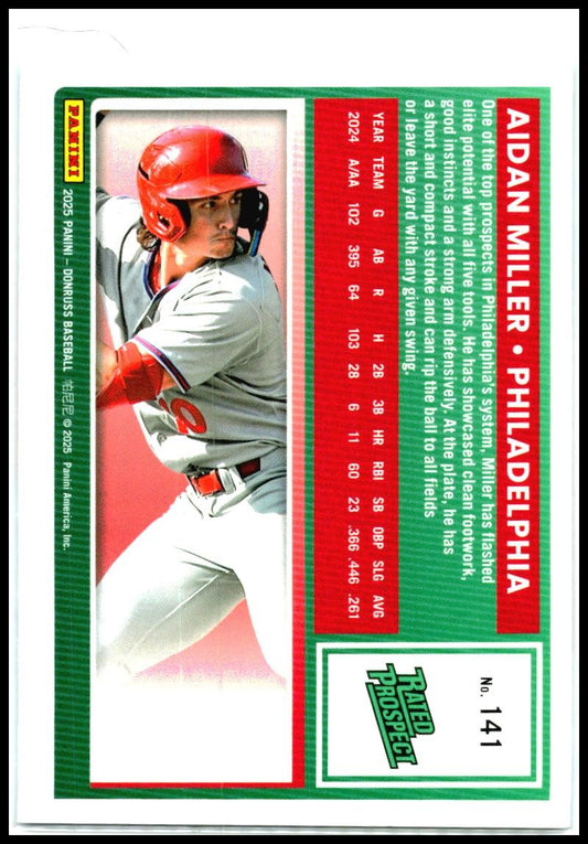 2025 Donruss Rockets #141 Aidan Miller Philadelphia Phillies