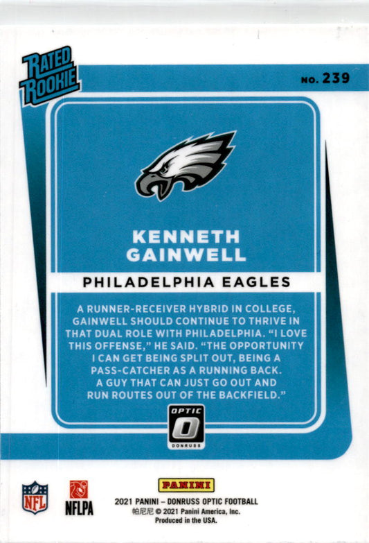 2021 Donruss Optic #239 Kenneth Gainwell Rookie Philadelphia Eagles