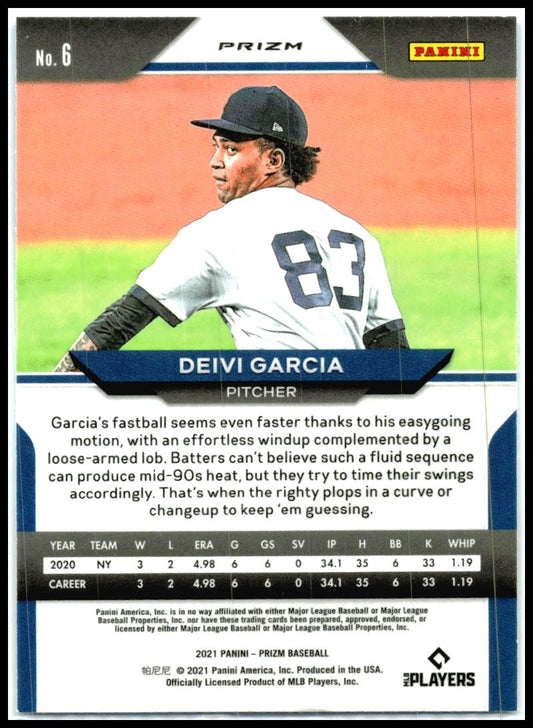 2021 Panini Prizm Red/White/Blue Prizm #6 Deivi Garcia New York Yankees