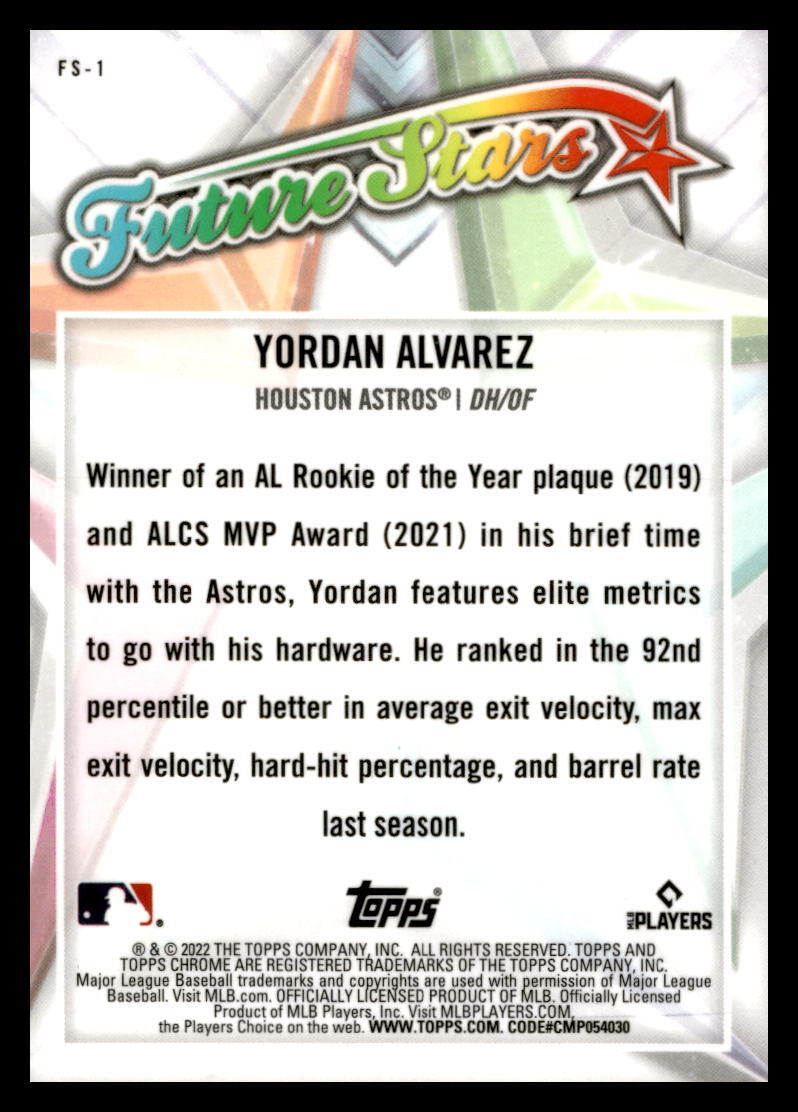 2022 Topps Chrome - Future Stars #FS-1 Yordan Alvarez
