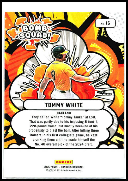 2025 Donruss Bomb Squad #16 Tommy White Oakland Athletics