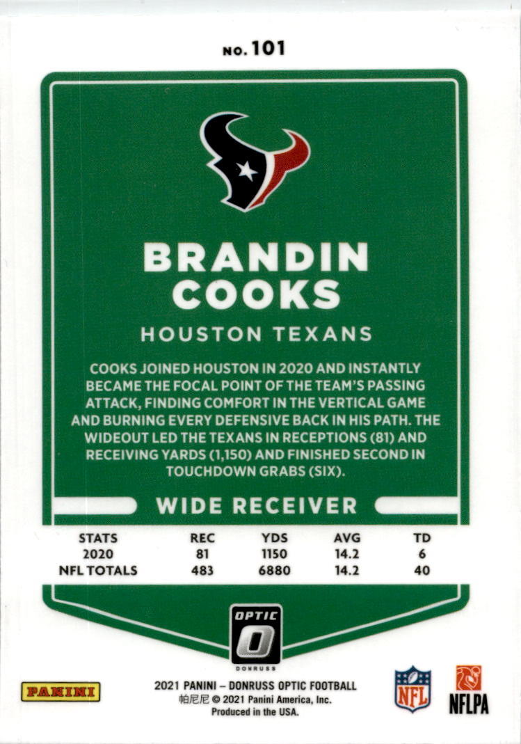 2021 Donruss Optic #101 Brandin Cooks Houston Texans