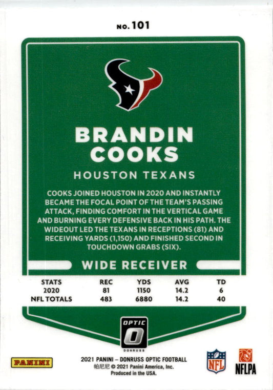 2021 Donruss Optic #101 Brandin Cooks Houston Texans