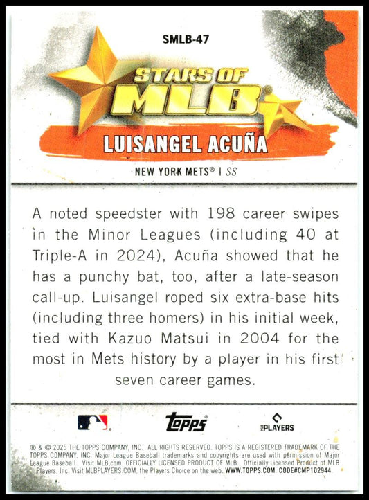 2025 Topps Stars of MLB #SMLB-47 Luisangel Acuña New York Mets