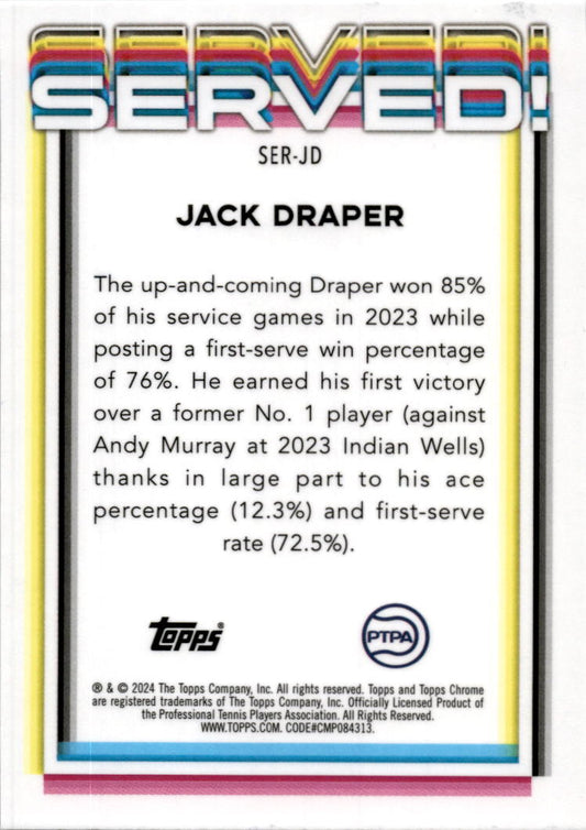 2024 Topps Chrome Tennis Served #SER-JD Jack Draper