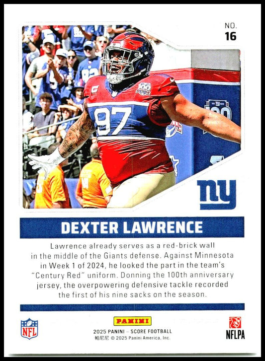 2025 Score Throwbacks #16 Dexter Lawrence New York Giants