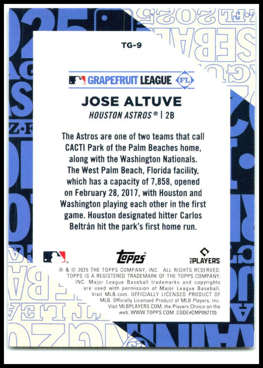 2025 Topps Training Grounds #TG-9 Jose Altuve Houston Astros