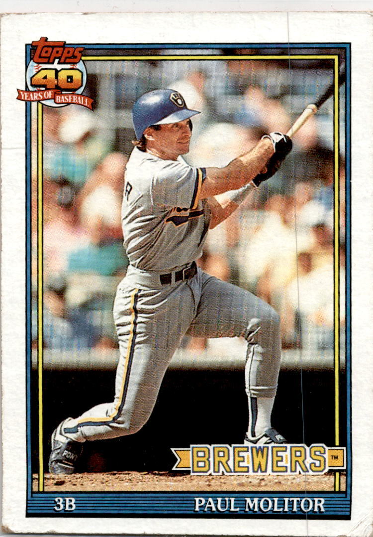 1991 Topps #95b Paul Molitor Milwaukee Brewers