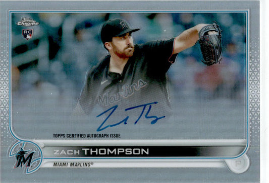 2022 Topps Chrome #RA-ZT Zach Thompson Auto 260/499 Miami Marlins