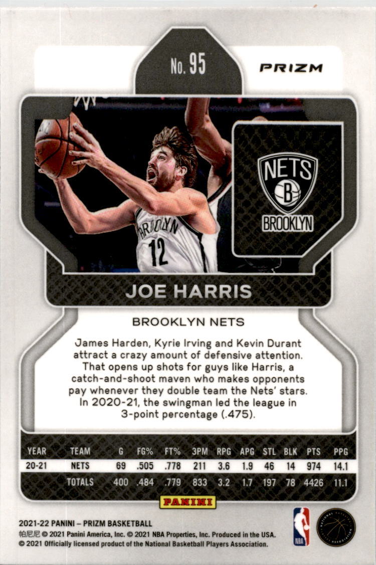 2021-22 Panini Prizm Red White and Blue #95 Joe Harris Brooklyn Nets