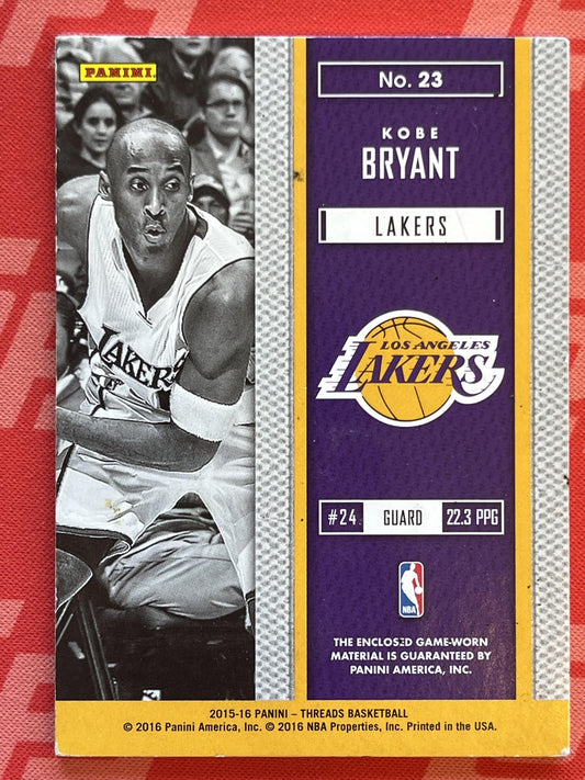 2015-16 Threads Authentic #23 Kobe Bryant Lakers
