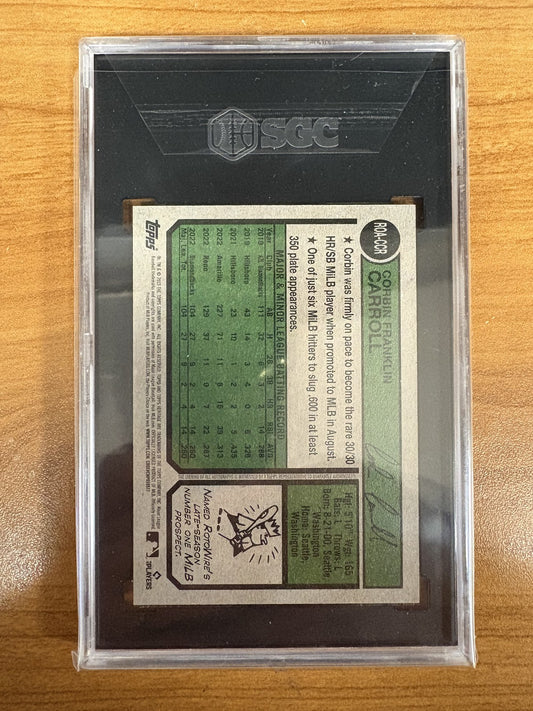 2023 Topps Heritage Real One Autographs #ROA-CCR Corbin Carroll Auto SGC 9.5