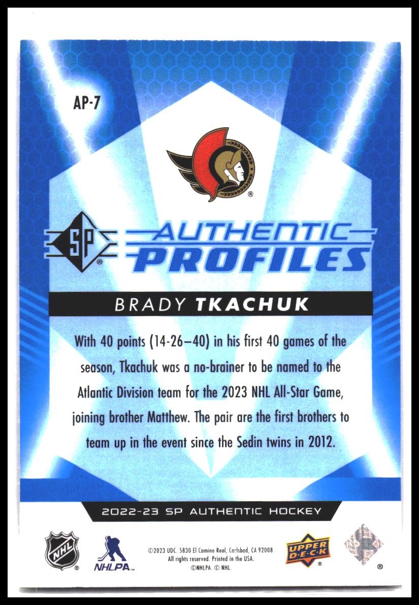 Brady Tkachuk #AP-7 2022-23 SP