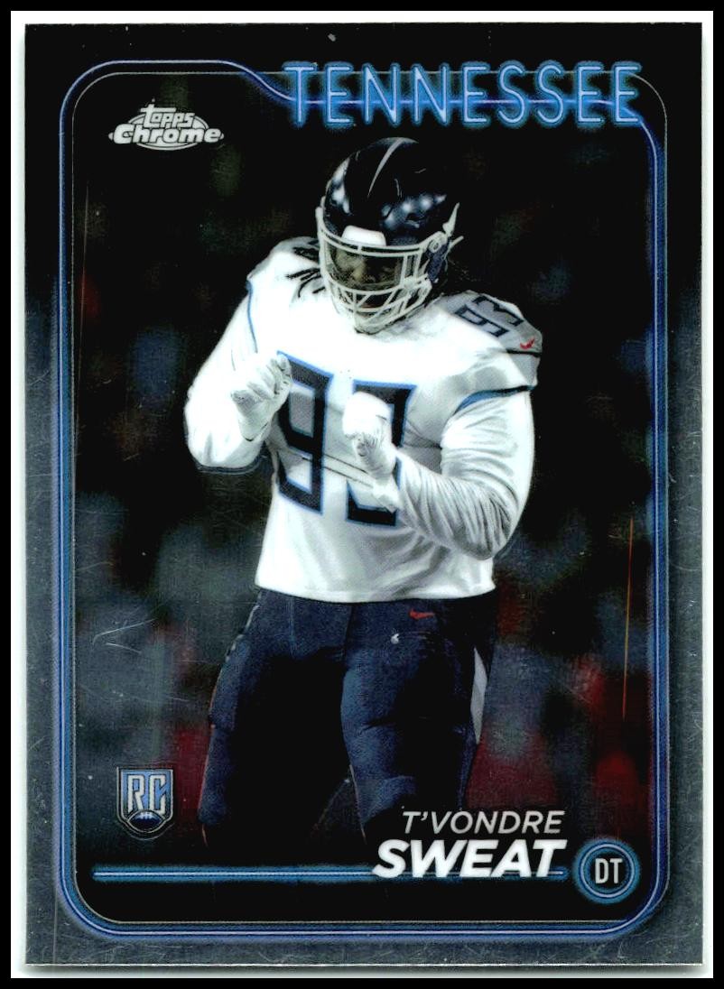 2024 Topps Chrome #266 T'Vondre Sweat Rookie Tennessee Titans