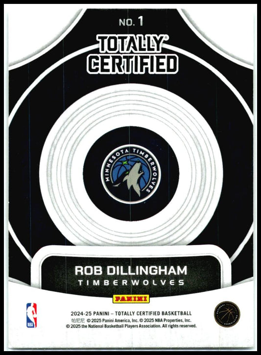 2024-25 Panini Totally Certified On Target #1 Rob Dillingham Minnesota