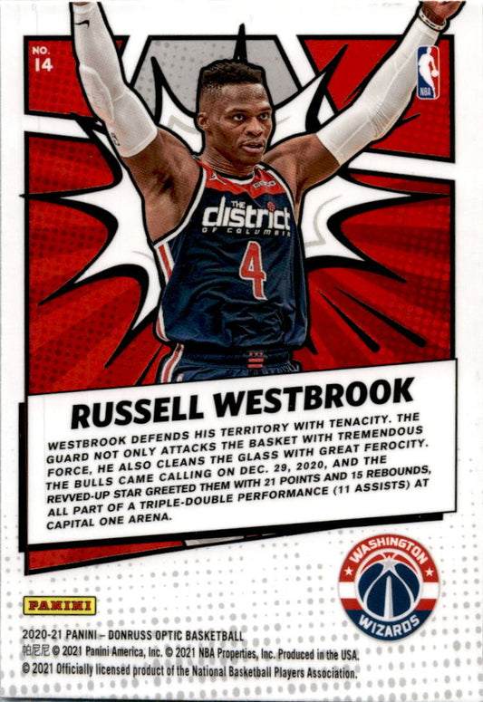2020 Donruss Optic My House #14 Russell Westbrook Washington Wizards