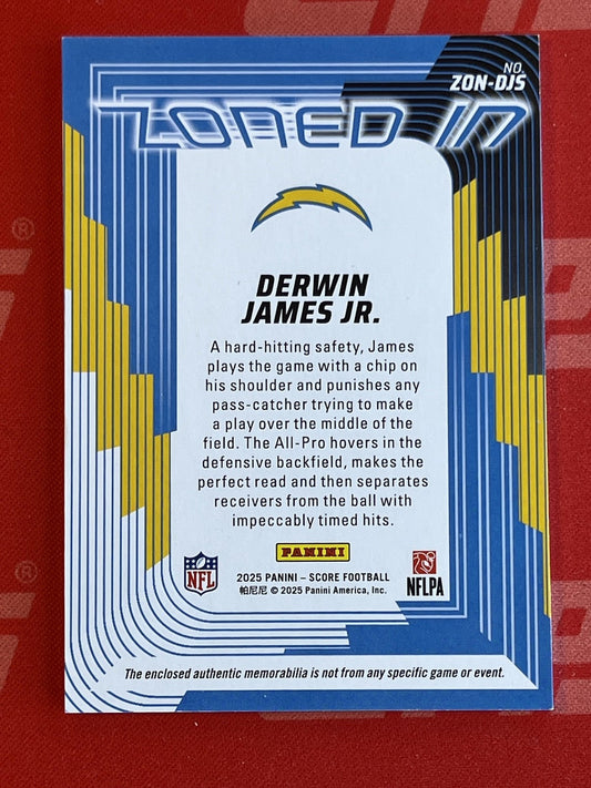 2025 Score Zoned In Jerseys #ZON-DJS Derwin James Jr. Los Angeles Chargers