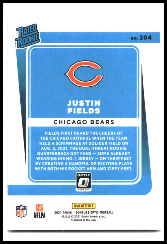 Justin Fields #204 2021 Donruss Optic Rookie RC
